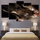 HD Printed Pictures Wall Art Canvas Paintings 5 Pieces Abstract Classical Electric Guitar Posters