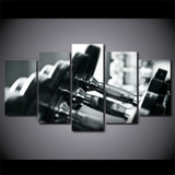 Wall Art Pictures Home Decor Modern HD Printed 5 Pieces Dumbells Fitness Equipment Painting Gym Room Canvas Poster