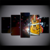 Modular Pictures Canvas HD Printed Wall Art 5 Pieces Home Decor Abstract Cool Guitar Painting Music Aperture Poster