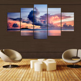 Painting Abstract Art Wall Picture Canvas Prints 5 Panel Beautiful Clouds Landscape