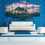 Modern Oil Canvas Painting Wall Art 5 Panel Snow Mountains Landscape Poster HD Printed