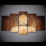 Modern Home Wall Art Decor Modular Canvas Pictures 5 Pieces Buddha Statue Painting HD Prints Buddha Art Poster