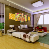 Canvas Wall Art HD Prints Pictures Home Decor 5 Pieces India Goddess Of Wealth Lakshmi Paintings