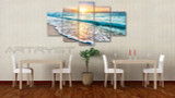 HD Printed 5 Pieces Canvas Art Beach Pictures Seascape Sunset Beach Painting Canvas