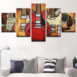 Canvas Paintings HD Printed 5 Pieces Guitar Abstract Wall Art Canvas Pictures