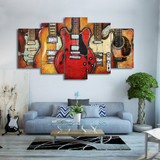 Canvas Paintings Printed 5 Pieces Guitar Abstract Wall Art Canvas Pictures