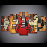 Canvas Paintings Printed 5 Pieces Guitar Abstract Wall Art Canvas Pictures