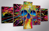 HD Printed 5 Piece Canvas Art Colorful Skull Skeleton Abstract Painting Wall Art Canvas Abstract