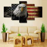 5 Pieces American Flag Eagle Wall Art Picture Modern Canvas Print Painting Wall Picture