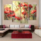 Flower Print on Canvas Wall Painting Art Print and Poster Home Decoration Oil Painting Picture for Living Room 4pcs