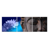 Canvas Wall Art Print Buddha Statue With Blue Flowers Wall Art Painting Pictures Print On Canvas