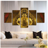 5 Panel Wall Art Prints Religious Style Buddha Oil Painting on Canvas Home Decor