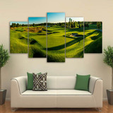 HD Printed 5 Piece Canvas Art Golf Course Painting Green Hill Poster Wall Pictures