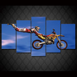 HD Printed Motocross Jumps Group Painting Wall Art Canvas Print Print Poster Picture