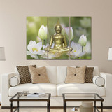 Lotus Flower Yoga Symbol Wall Art Canvas Painting Buddha Poster Print Pictures Painting Framed