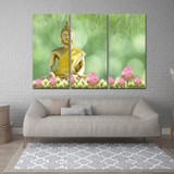 Framed 3pcs Canvas Art Printed Buddha Painting Picture Buddha Wall Canvas Picture Print