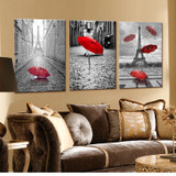 Eiffel Tower With Red Umbrella Paris Street Painting Romantic Picture Artwork Prints Canvas