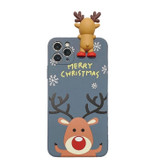 Cute 3D Cartoon Christmas Santa Reindeer Tree Phone Case For iPhone
