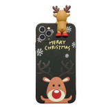 Cute 3D Cartoon Christmas Santa Reindeer Tree Phone Case For iPhone