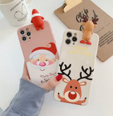 Cute 3D Cartoon Christmas Santa Reindeer Tree Phone Case For iPhone