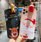 Cute 3D Cartoon Christmas Santa Reindeer Tree Phone Case For iPhone