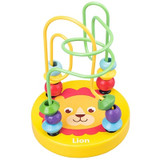Montessori Wooden Circle Bead Wire Maze Roller Coaster Toys for Kids