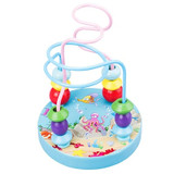 Montessori Wooden Circle Bead Wire Maze Roller Coaster Toys for Kids