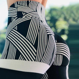 Digital Printing High Waist Striped Fitness Leggings for Women