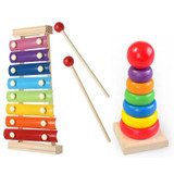 Wooden Frame Style Xylophone Rainbow Musical Toy for Kids