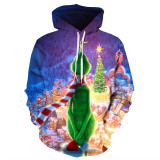3D Cartoon Animation Print Long Sleeve Hooded Neck Men's Sweatshirt Hoodies
