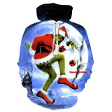 3D Cartoon Animation Print Long Sleeve Hooded Neck Men's Sweatshirt Hoodies