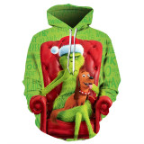 3D Cartoon Animation Print Long Sleeve Hooded Neck Men's Sweatshirt Hoodies