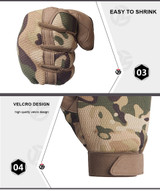 Multi-cam  Antiskid Microfiber Army Military Tactical Men's Gloves