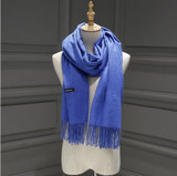 Winter Solid Color Cashmere Women Long 175cm Scarves Scarf