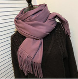 Winter Solid Color Cashmere Women Long 175cm Scarves Scarf