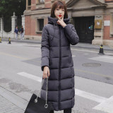 Winter Long Sleeve Stand Collar Cotton Padded Women Long Jacket Coat