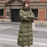 Winter Long Sleeve Stand Collar Cotton Padded Women Long Jacket Coat