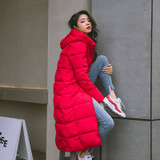 Winter Long Sleeve Stand Collar Cotton Padded Women Long Jacket Coat