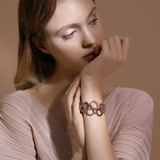 Rhinestones Paved Double Layer Round Bracelet & Bangles For Women