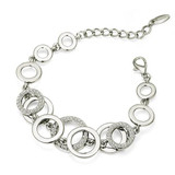 Rhinestones Paved Double Layer Round Bracelet & Bangles For Women