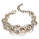 Rhinestones Paved Double Layer Round Bracelet & Bangles For Women