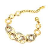 Rhinestones Paved Double Layer Round Bracelet & Bangles For Women