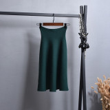 Winter High Elastic Waist A-Line Pleated Women Knitted Midi Skirts Winter High Elastic Waist A-Line Pleated Women Knitted Midi Skirts
