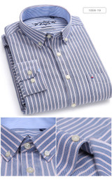 Casual Striped Long Sleeved Turn-down Collar Single Breasted Men Shirts