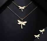 Dragonfly Shape Stainless Steel Women Jewelry Sets Necklace/Earrings/Bracelets