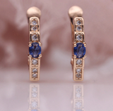 Natural Zircon Oval Geometric Shape Women Cute Drop Earrings