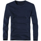 Casual V-Neck Long Sleeve Cotton Men Elastic T-Shirts Tops