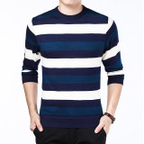 Casual Patchwork Long Sleeve Sweater Men Pullover