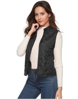 Winter Sleeveless Stand Collar Cotton Female Pocket Warm Waistcoat