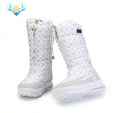 Winter Warm Nylon Round Toe Zipper Women Snow Knee-Length Boots Shoes